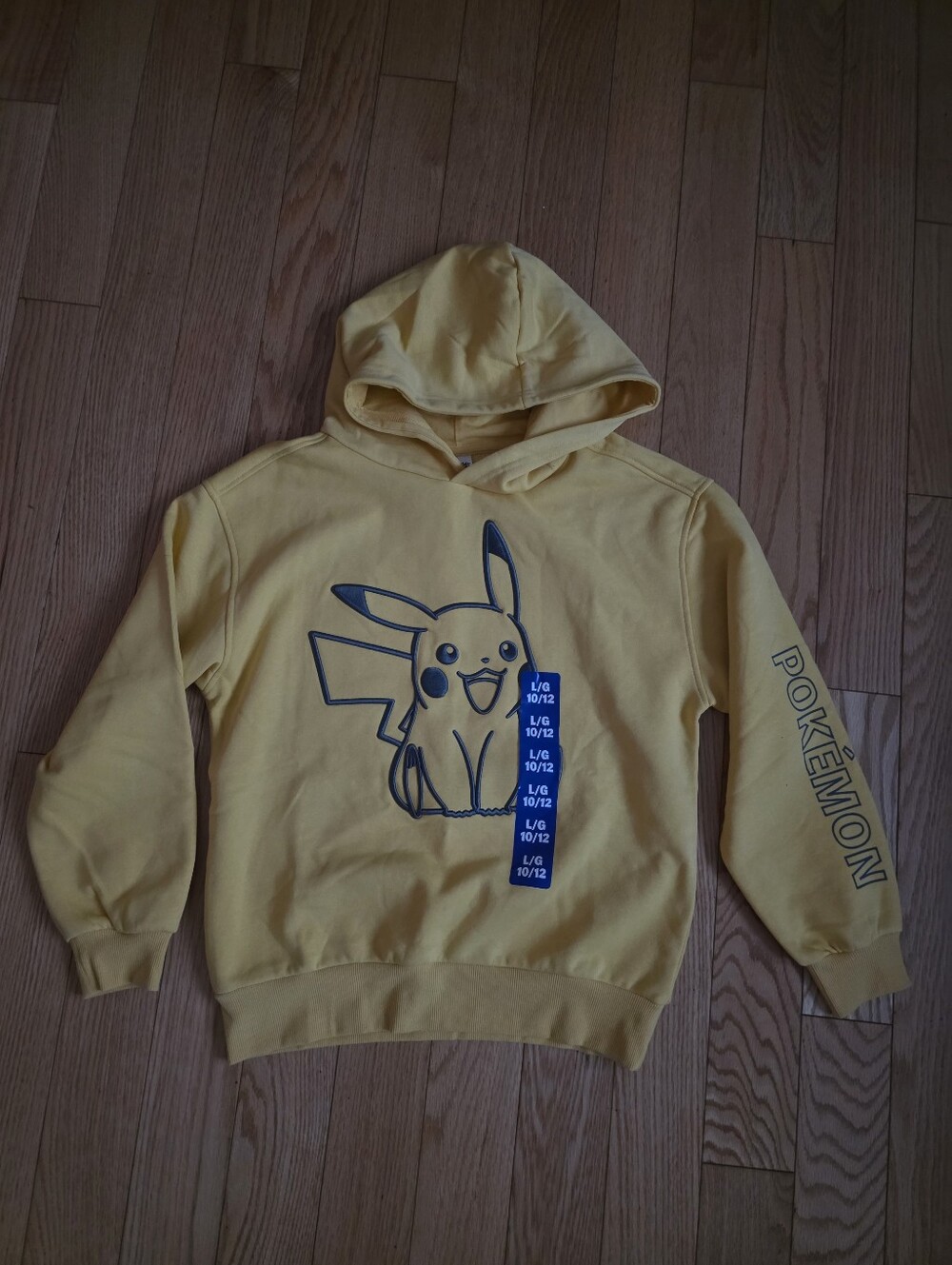Pokemon Pikachu Hoodie, Yellow, Large (10/12)